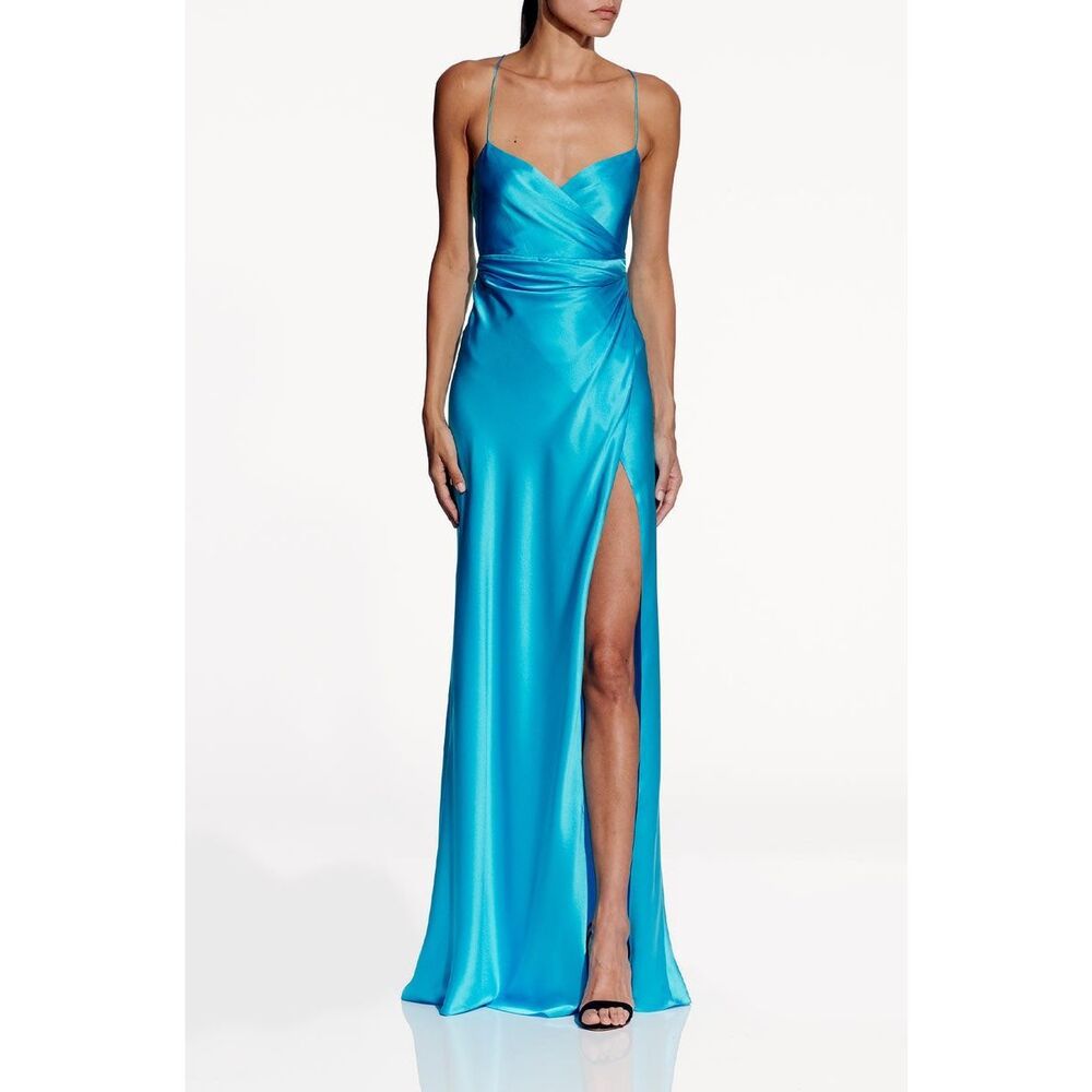 The Sei Draped Silk Wrap Gown Size 10 $1219